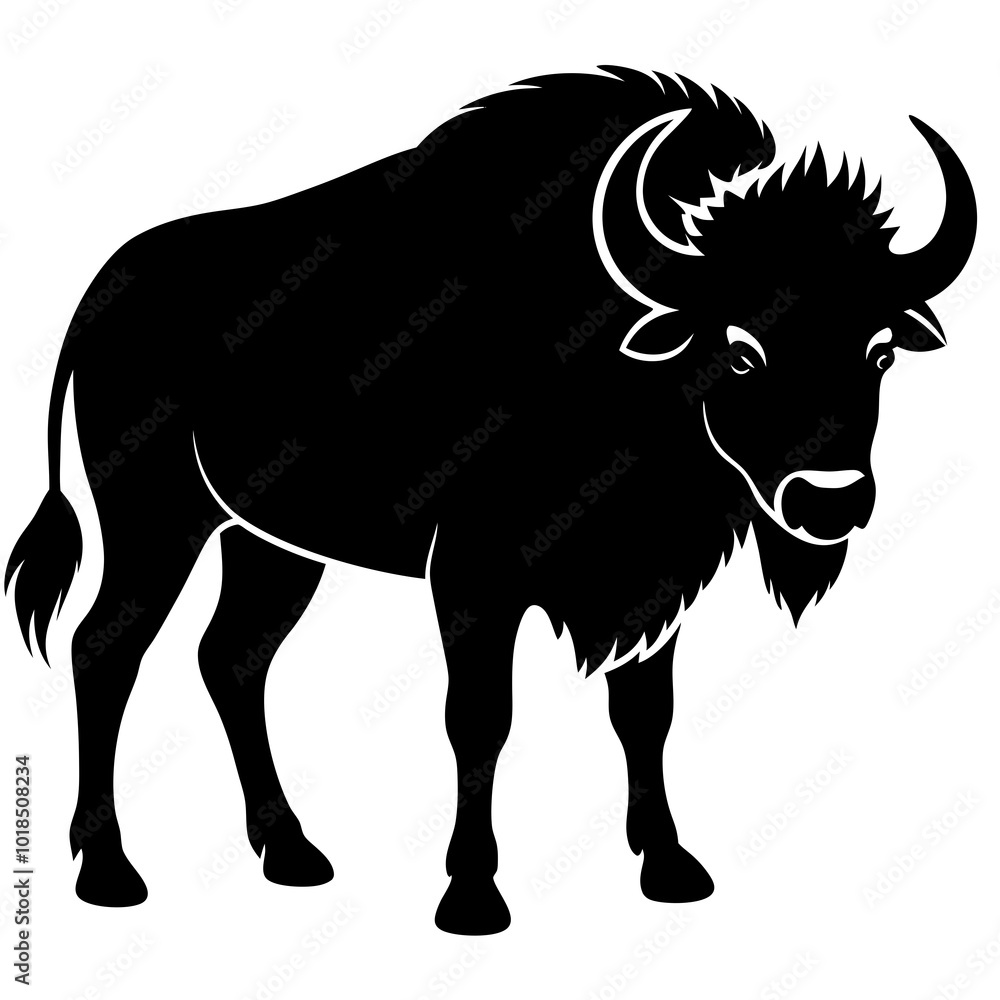 Bison silhouette vector illustration Bison silhouette vector illustration
