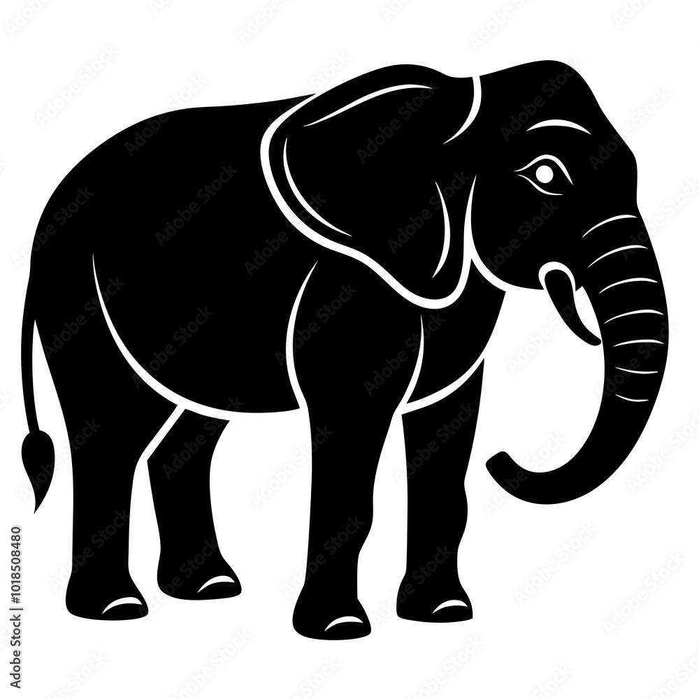 Fototapeta premium Elephant silhouette vector illustration 