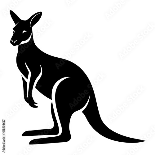  Kangaroo silhouette vector illustration 