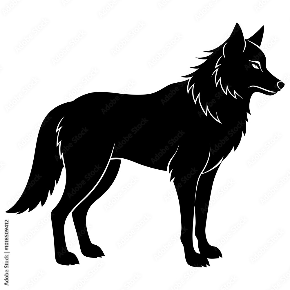 Wolf silhouette vector illustration Wolf silhouette vector illustration