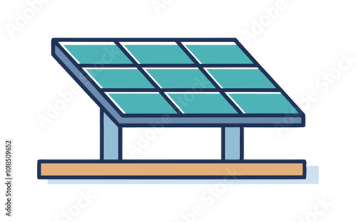 Minimalist Solar-Powered House Icon with Blue Panels  vector on white background