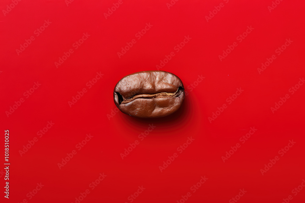 A roasted coffee beans isolated on red background. Clipping path A roasted coffee beans isolated on red background. Clipping path