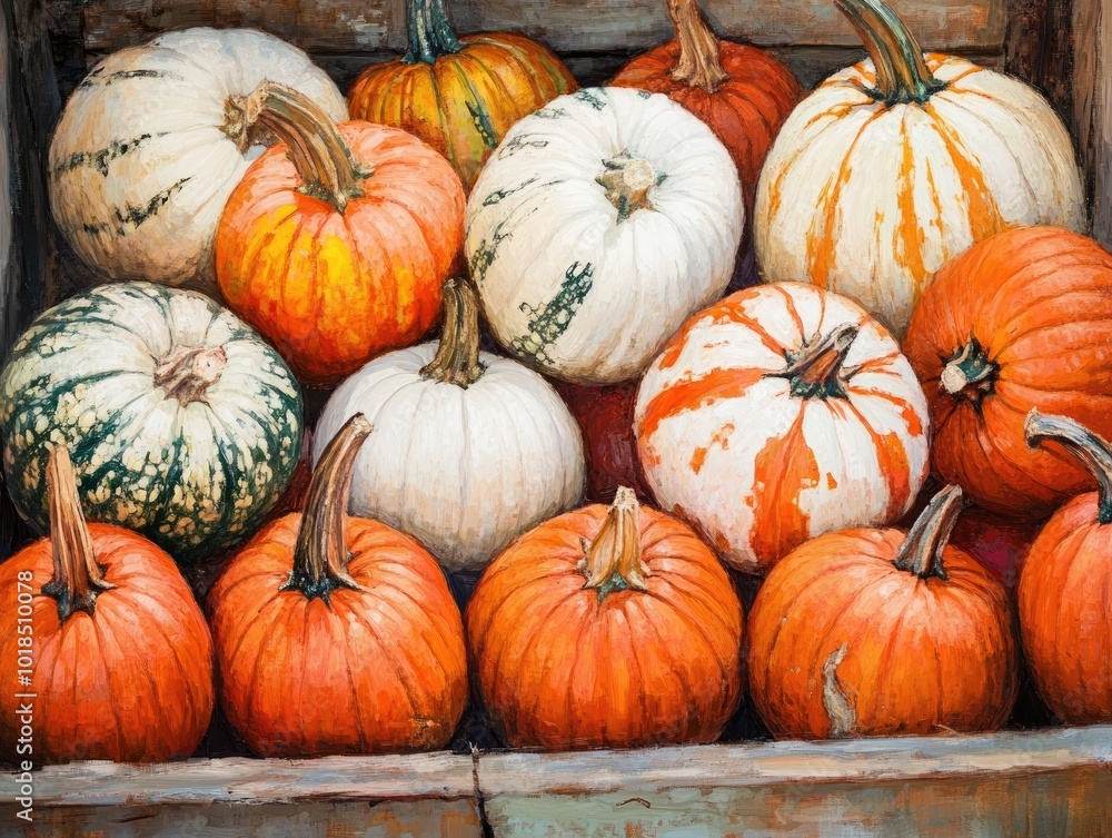 Vibrant pumpkins at farm market Vibrant pumpkins at farm market