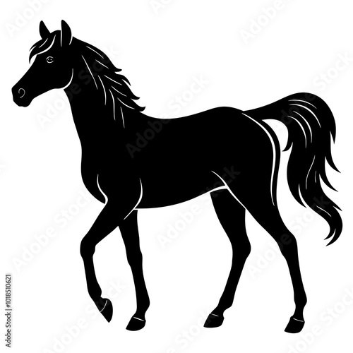 Arabian horse silhouette vector illustration 