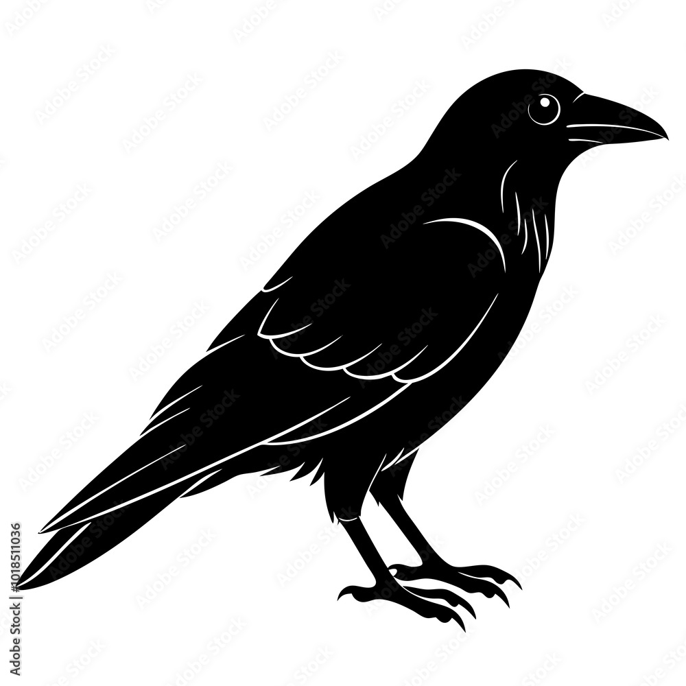 Crow silhouette vector illustration Crow silhouette vector illustration