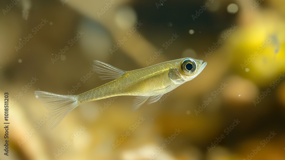 Fototapeta premium Close-up of a Transparent Fish Swimming in the Ocean
