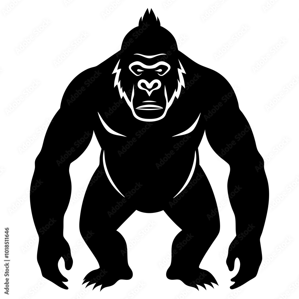 Gorilla silhouette vector illustration Gorilla silhouette vector illustration