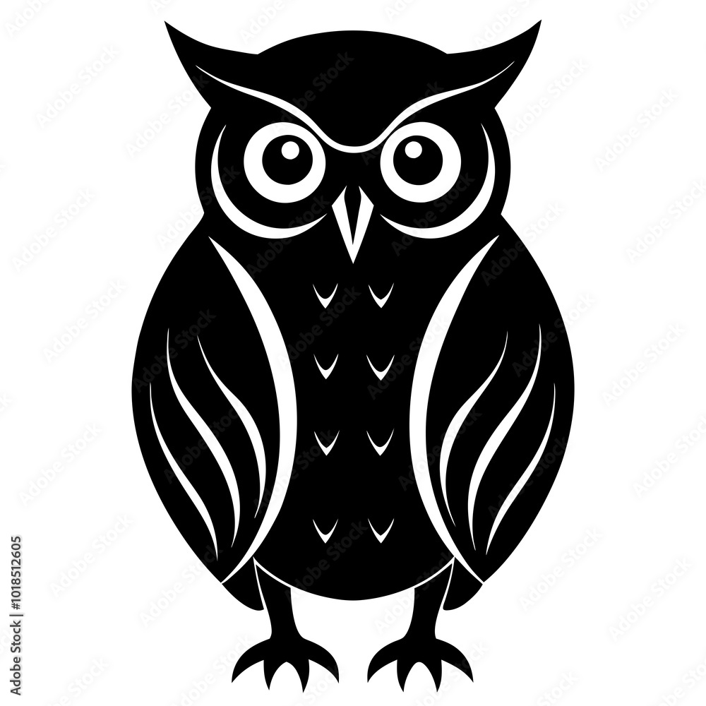 Fototapeta premium Owl silhouette vector illustration 