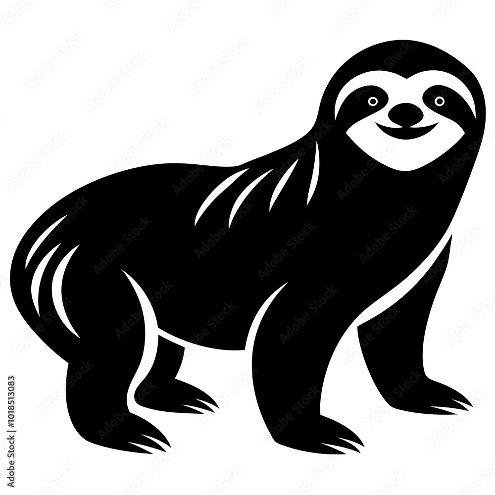 Sloth silhouette vector illustration Sloth silhouette vector illustration