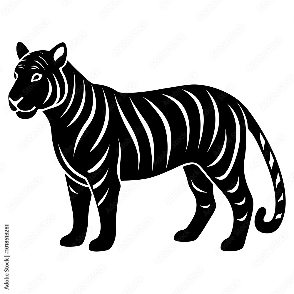 Tiger silhouette vector illustration Tiger silhouette vector illustration
