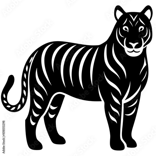  Tiger silhouette vector illustration