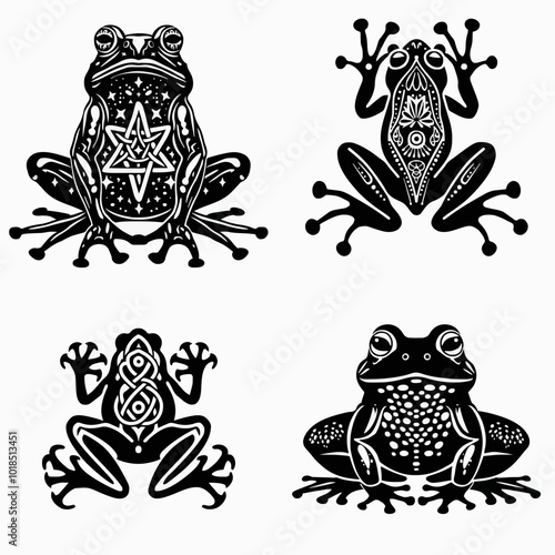 tattoo, vector, frog, animal, symbol, tribal, illustration, design, art, amphibian, decoration, nature, vintage, black, heraldic, ornament, toad, skull, heraldry, element, sign, emblem, drawing, logo photo