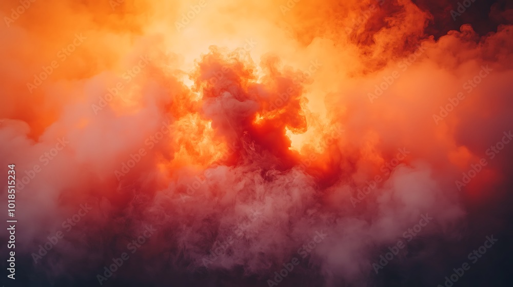 Obraz premium Abstract Orange Smoke Background with Dramatic Light Effects