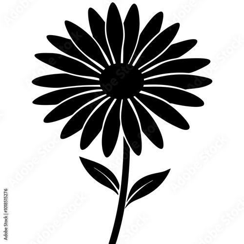  Daisy silhouette vector illustration