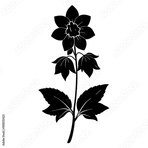 Delphinium silhouette vector illustration