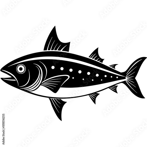  Kingfish silhouette vector illustration