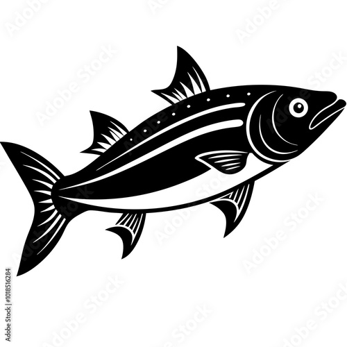  Kingfish silhouette vector illustration