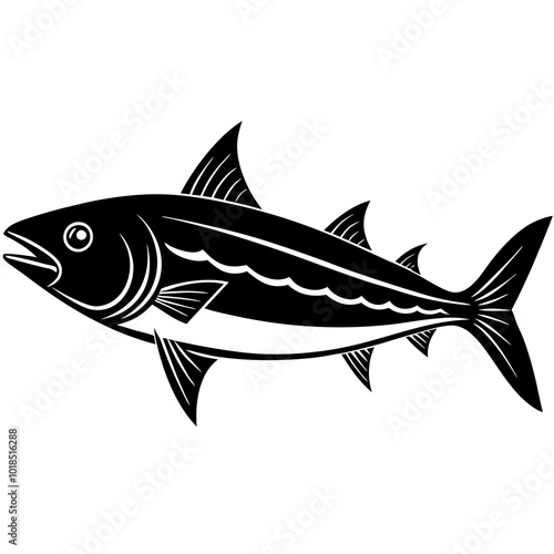  Kingfish silhouette vector illustration