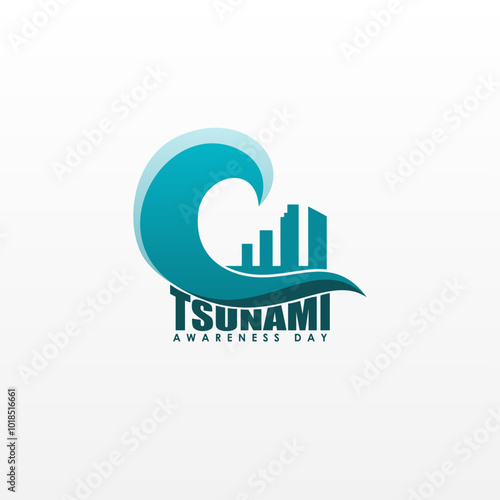 World Tsunami Awareness Day, sea wave icon illustration
