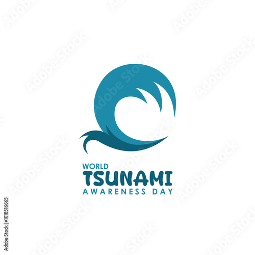 World Tsunami Awareness Day, a simple design with a blue wave icon