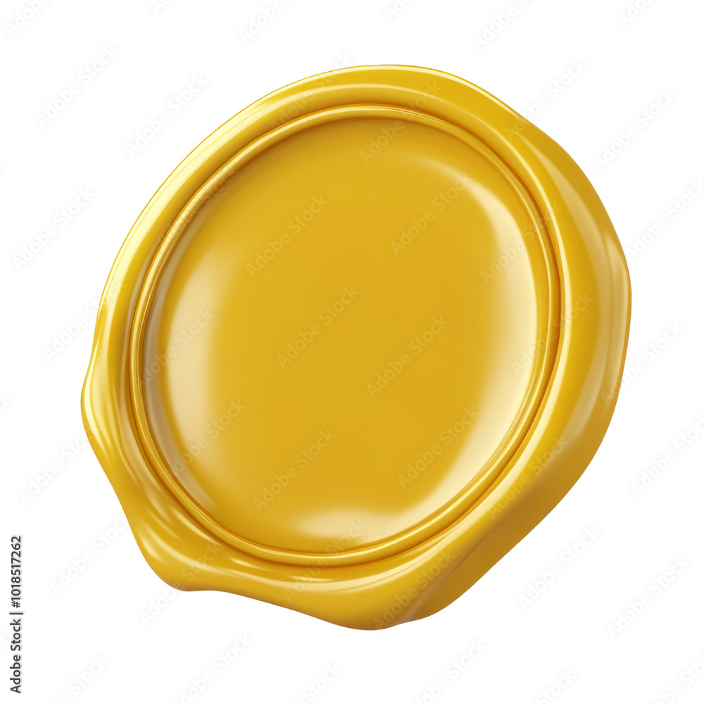 gold wax seal 3d render icon isolated on transparent background cutout gold wax seal 3d render icon isolated on transparent background cutout