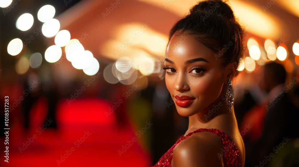 Red carpet event with celebrity posing for photo. Famous celebrity walking and posing Red carpet event with celebrity posing for photo. Famous celebrity walking and posing