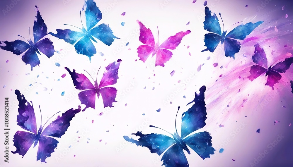 Beautiful Blue Purple and Pink Butterflies Background Beautiful Blue Purple and Pink Butterflies Background