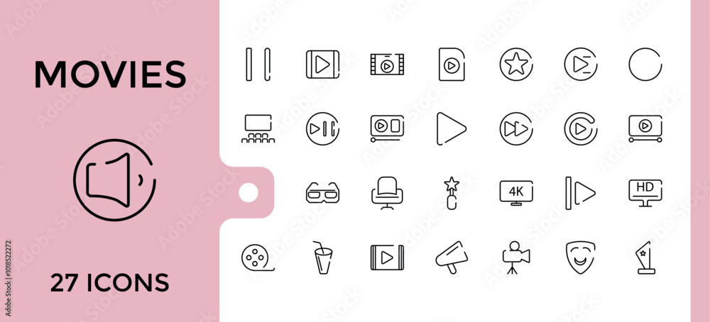 Movies Related to Cinema line Icons set, Stroke Design Realatate to Such Theater, Film, Disc, Drama, Bullhorn, Projector and more. Editable thin line icon collection for web and ui, Pixel perfect. Movies Related to Cinema line Icons set, Stroke Design Realatate to Such Theater, Film, Disc, Drama, Bullhorn, Projector and more. Editable thin line icon collection for web and ui, Pixel perfect.