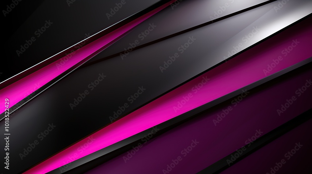 Fototapeta premium Abstract Geometric Background with Diagonal Black and Pink Stripes