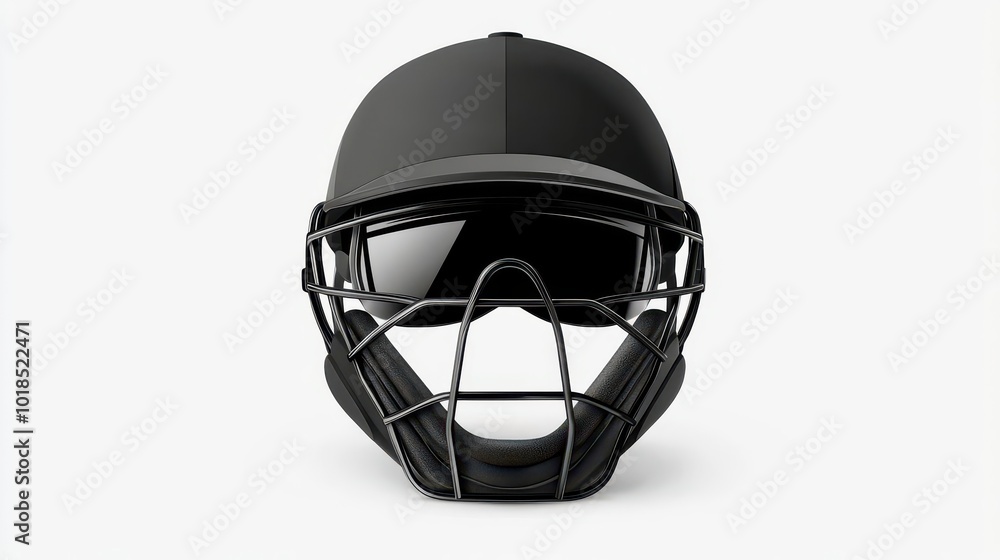 Naklejka premium a baseball umpire mask clipart, protective gear, 3D vector, black metal and padding, isolated on white background
