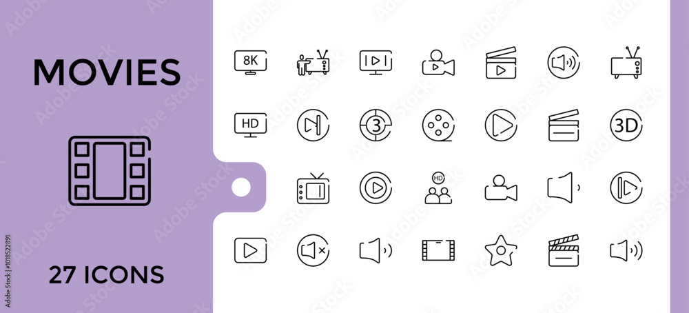Movies Related to Cinema line Icons set, Stroke Design Realatate to Such Theater, Film, Disc, Drama, Bullhorn, Projector and more. Editable thin line icon collection for web and ui, Pixel perfect. Movies Related to Cinema line Icons set, Stroke Design Realatate to Such Theater, Film, Disc, Drama, Bullhorn, Projector and more. Editable thin line icon collection for web and ui, Pixel perfect.