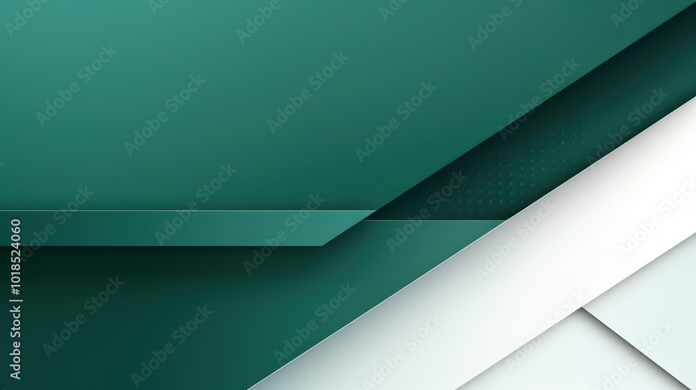 Abstract geometric green and white background with 3d shapes and lines. Abstract geometric green and white background with 3d shapes and lines.