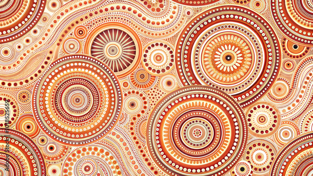 Abstract background with intricate aboriginal pattern in pastel earthy tones Abstract background with intricate aboriginal pattern in pastel earthy tones