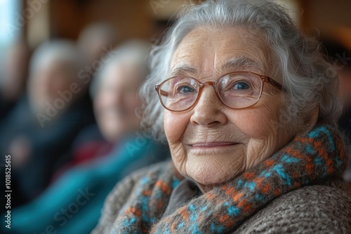 joyful elderly group engaging in activities within a nursing home radiating happiness and community spirit in a nurturing environment