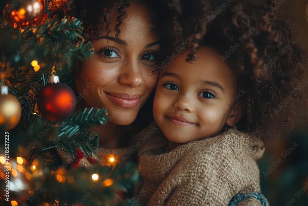 joyful family moment as a parent assists a child in adorning a christmas tree warm festive ambiance emanating from twinkling lights and colorful ornaments smiles radiating joy joyful family moment as a parent assists a child in adorning a christmas tree warm festive ambiance emanating from twinkling lights and colorful ornaments smiles radiating joy