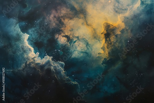 Abstract Nebula Clouds in Cosmic Galaxy