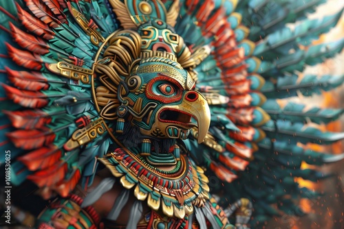 Wallpaper Mural Mythical Aztec God Huitzilopochtli Digital Art Torontodigital.ca