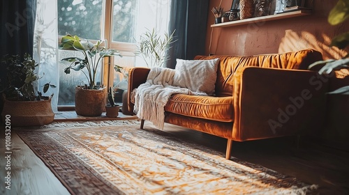 Cozy Vintage Living Room with Natural Light