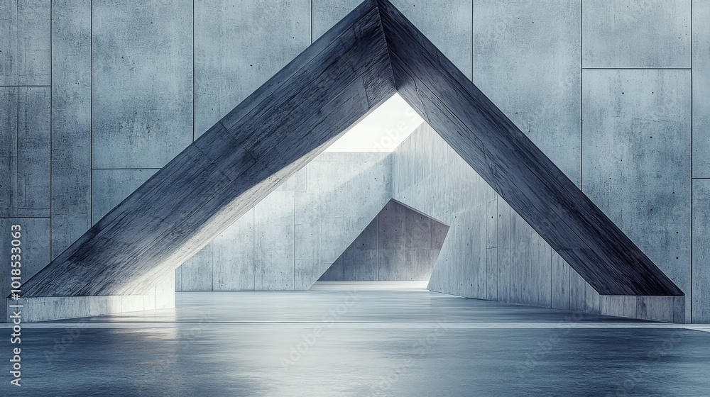 Concrete Architectural Structure with Triangular Opening and Smooth Floor Concrete Architectural Structure with Triangular Opening and Smooth Floor