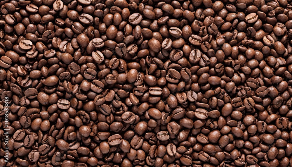 Scattered coffee beans in line on white 1 Scattered coffee beans in line on white 1