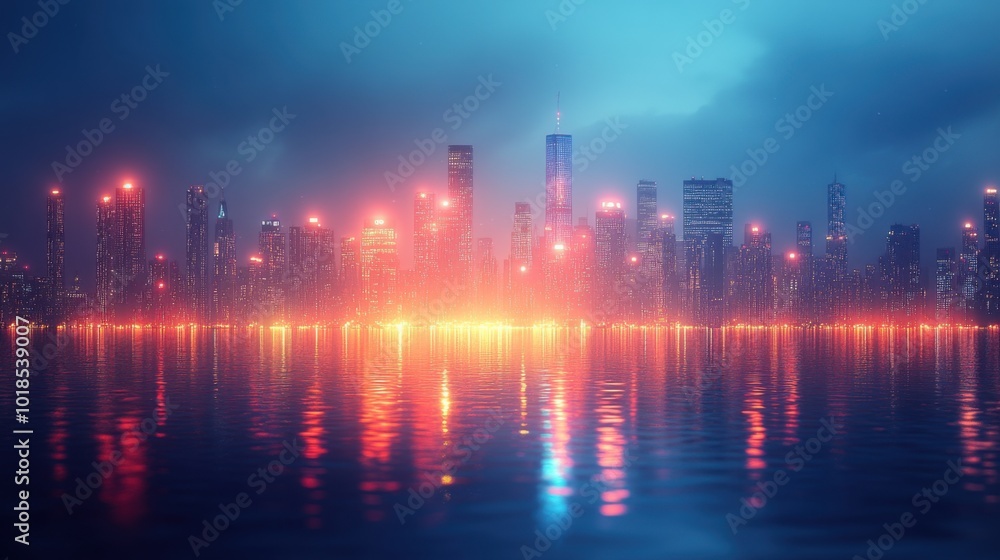 Glittering city skyline, New Year Eve background, midnight blue sky, dazzling lights, urban chic vibe. Glittering city skyline, New Year Eve background, midnight blue sky, dazzling lights, urban chic vibe.