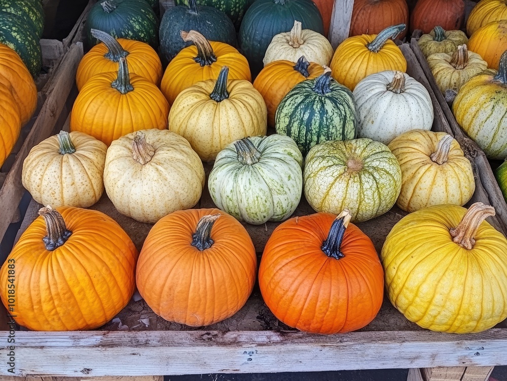 Pumpkin varieties for sale by the roadside Pumpkin varieties for sale by the roadside