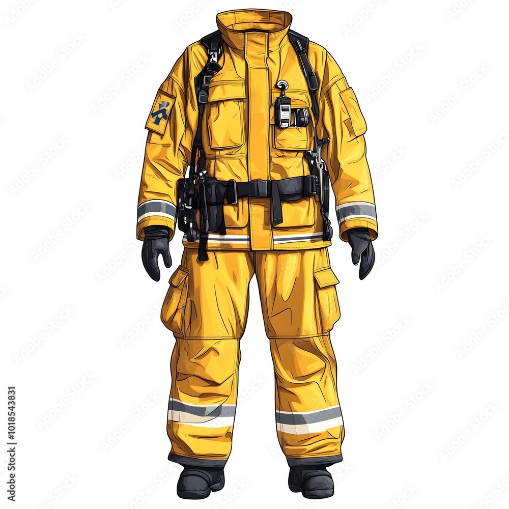 Fototapeta premium Detailed Paramedic Uniform Design on White Background