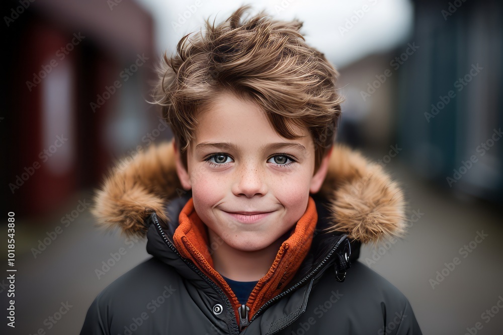 Portrait of a cute little boy in winter clothes. Outdoor shot. Portrait of a cute little boy in winter clothes. Outdoor shot.