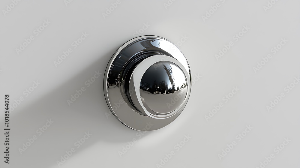 Chrome Doorbell Button Modern Home Entrance Minimalist Design
