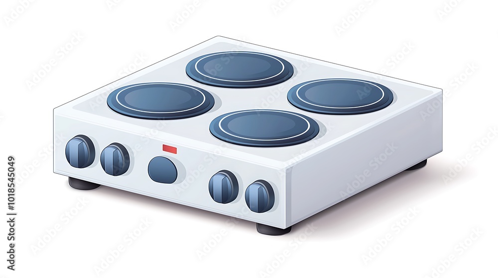 Fototapeta premium Modern Electric Stovetop with Four Burners and Control Knobs