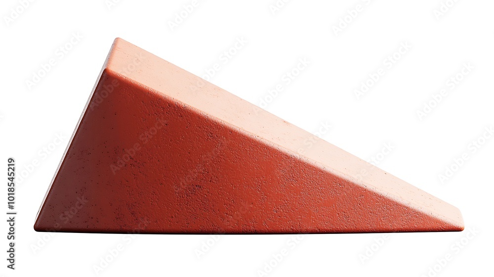Red Geometric Shape Abstract Triangular Prism Isolated on White Background Red Geometric Shape Abstract Triangular Prism Isolated on White Background