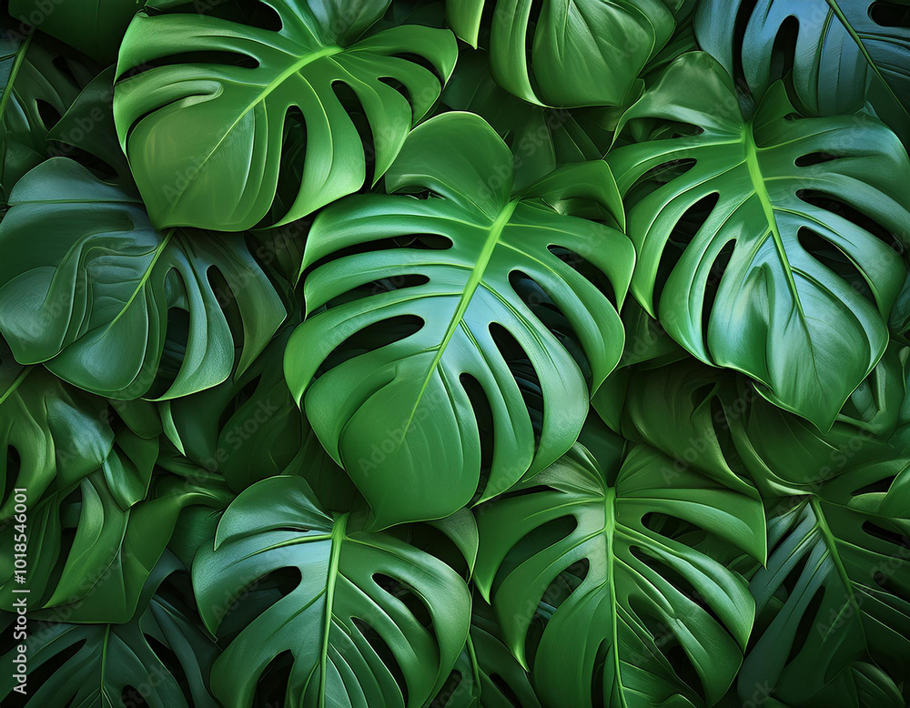 Fototapeta premium Monstera leaves background