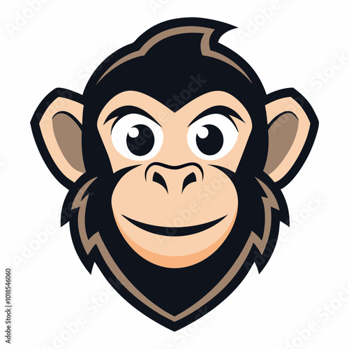 Mascot logo of monkey face designed for T-Shirt print