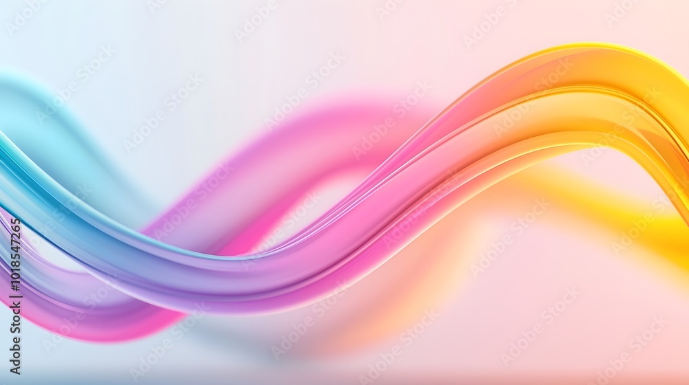 Obraz premium Dynamic Glowing Rainbow Trails - A futuristic abstract background featuring smooth gradients and geometric patterns, ideal for vibrant visuals
